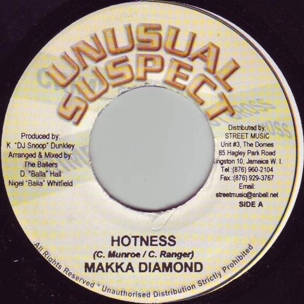 7inch Record MACKA DIAMOND - Hotness NONE Unusual Suspect 2004 Jamaica Reggae, Ska & Dub Used
7inch Record MACKA DIAMOND - Hotness NONE Unusual Suspect 2004 Jamaica Reggae, Ska & Dub Used