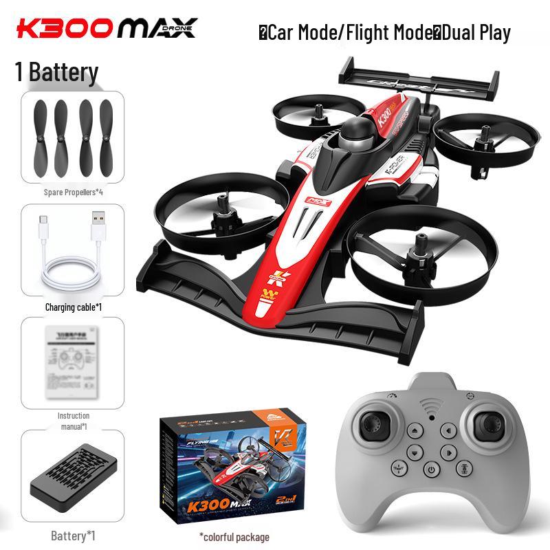 K300 Land & Air 2-in-1 RC Drone & Stunt Car for Kids Single Battery
K300 Land & Air 2-in-1 RC Drone & Stunt Car for Kids Single Battery