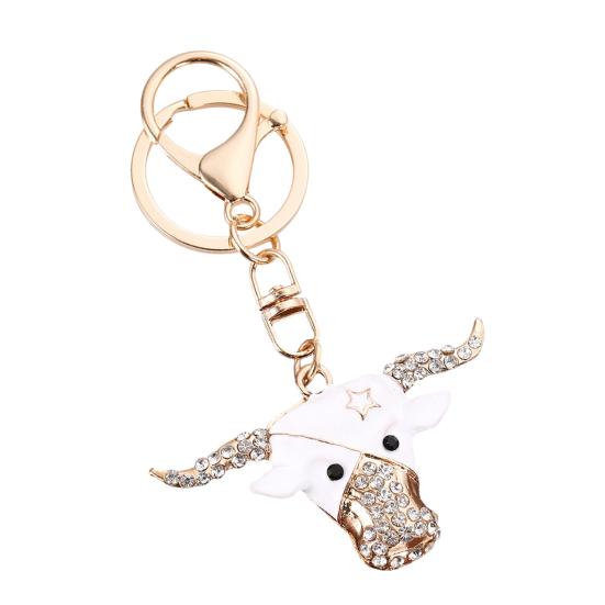 Creative Bull Head Keychain Alloy Animal Pendant with Colored Rhinestone Lobster Clasp Stylish Accessory for Keys Bags Backpacks Gift
Creative Bull Head Keychain Alloy Animal Pendant with Colored Rhinestone Lobster Clasp Stylish Accessory for Keys Bags Backpacks Gift