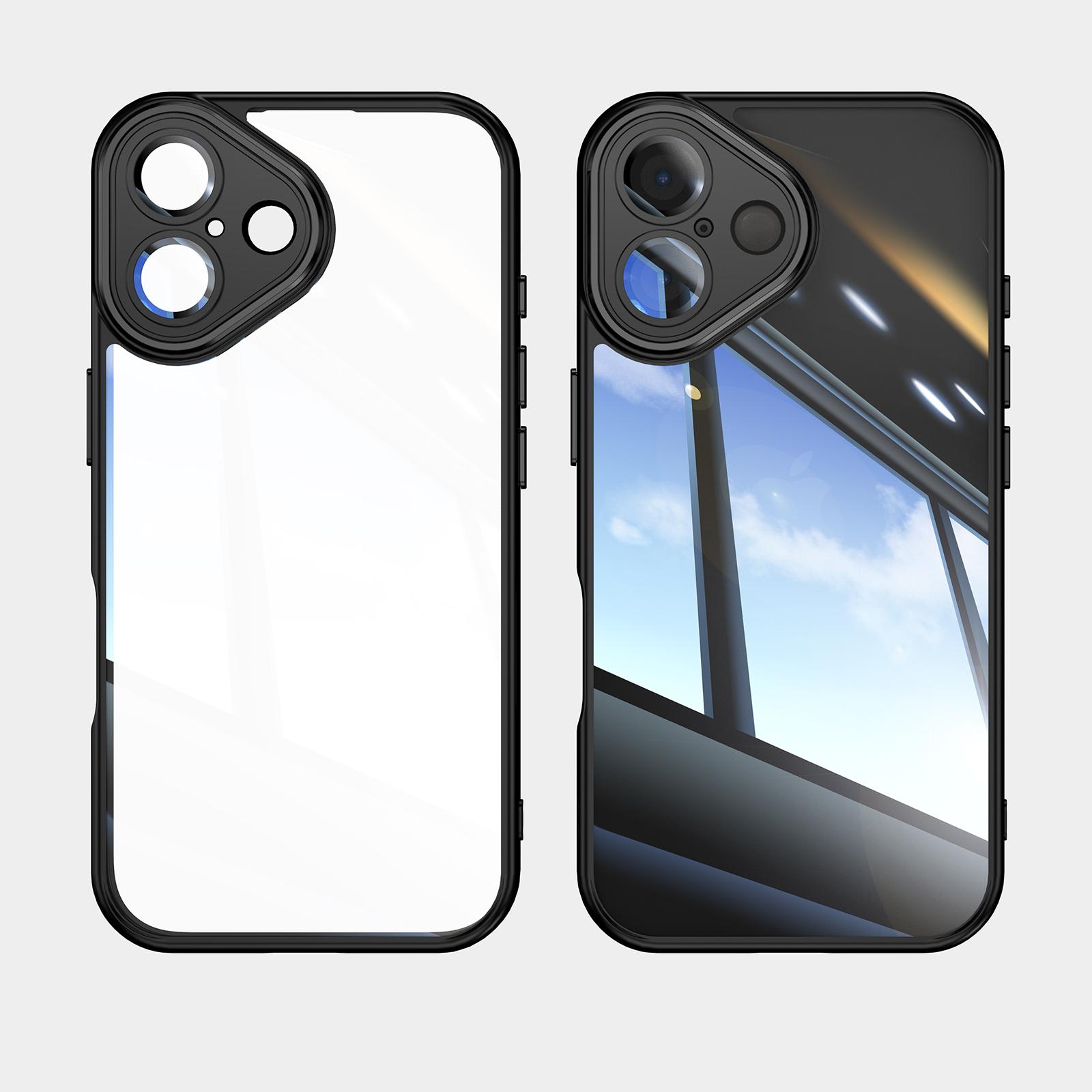 For iPhone 16 Plus TPU Case WANLONFENG Shockproof Clear Phone Cover with Tempered Glass Film Black Red
For iPhone 16 Plus TPU Case WANLONFENG Shockproof Clear Phone Cover with Tempered Glass Film Black Red