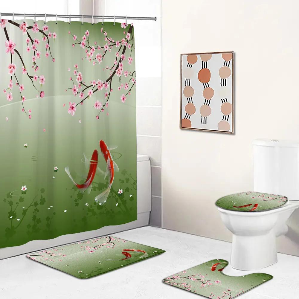 Chinese Style Shower Curtains Lotus Koi Bamboo Chinese Ink Painting Bathroom Curtain Vintage Bath Decorations For Home W60H190(CM)-1 Pcs
Chinese Style Shower Curtains Lotus Koi Bamboo Chinese Ink Painting Bathroom Curtain Vintage Bath Decorations For Home W60H190(CM)-1 Pcs