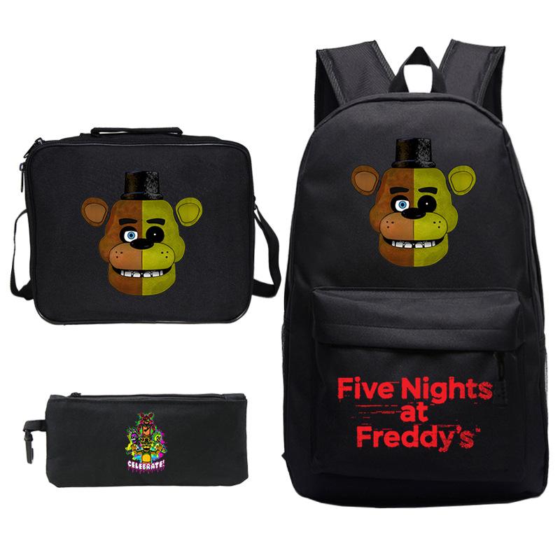Freddy s teddy bear game merchandise elementary school backpack lunch bag pencil case three-piece set Three-piece set
Freddy s teddy bear game merchandise elementary school backpack lunch bag pencil case three-piece set Three-piece set