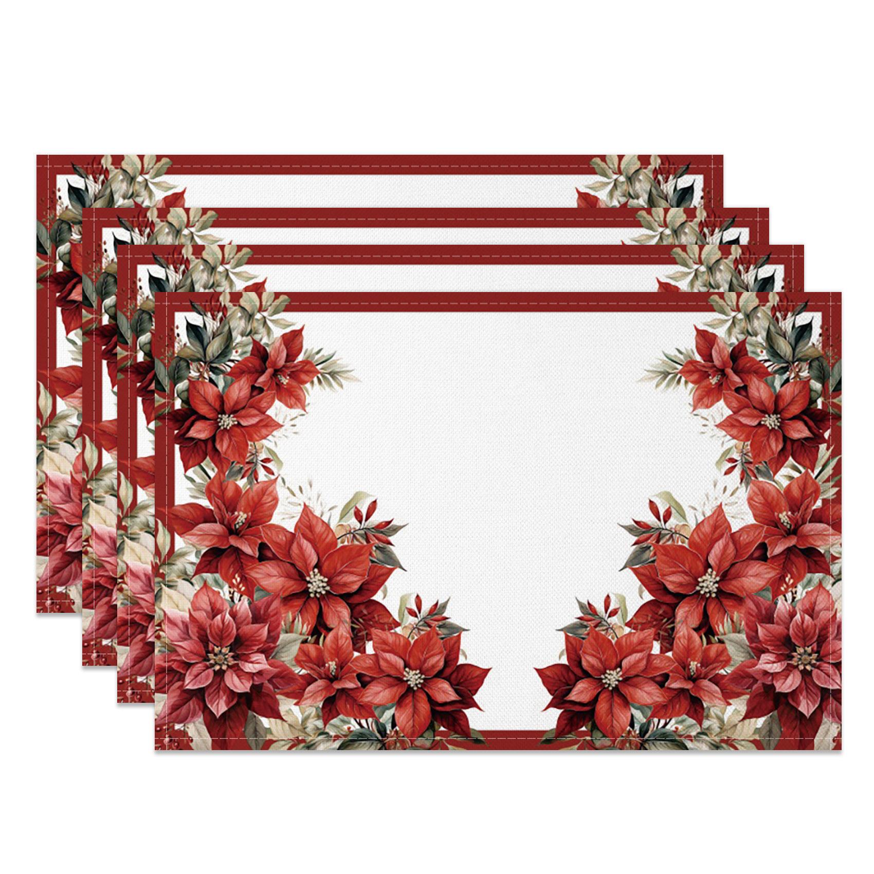4pcs Christmas Placemats Holiday Dining Mats pine Branch Pinecones Ornaments Red Green Xmas Table Decor for Festive Dinner Party 30x45cm-4PC
4pcs Christmas Placemats Holiday Dining Mats pine Branch Pinecones Ornaments Red Green Xmas Table Decor for Festive Dinner Party 30x45cm-4PC