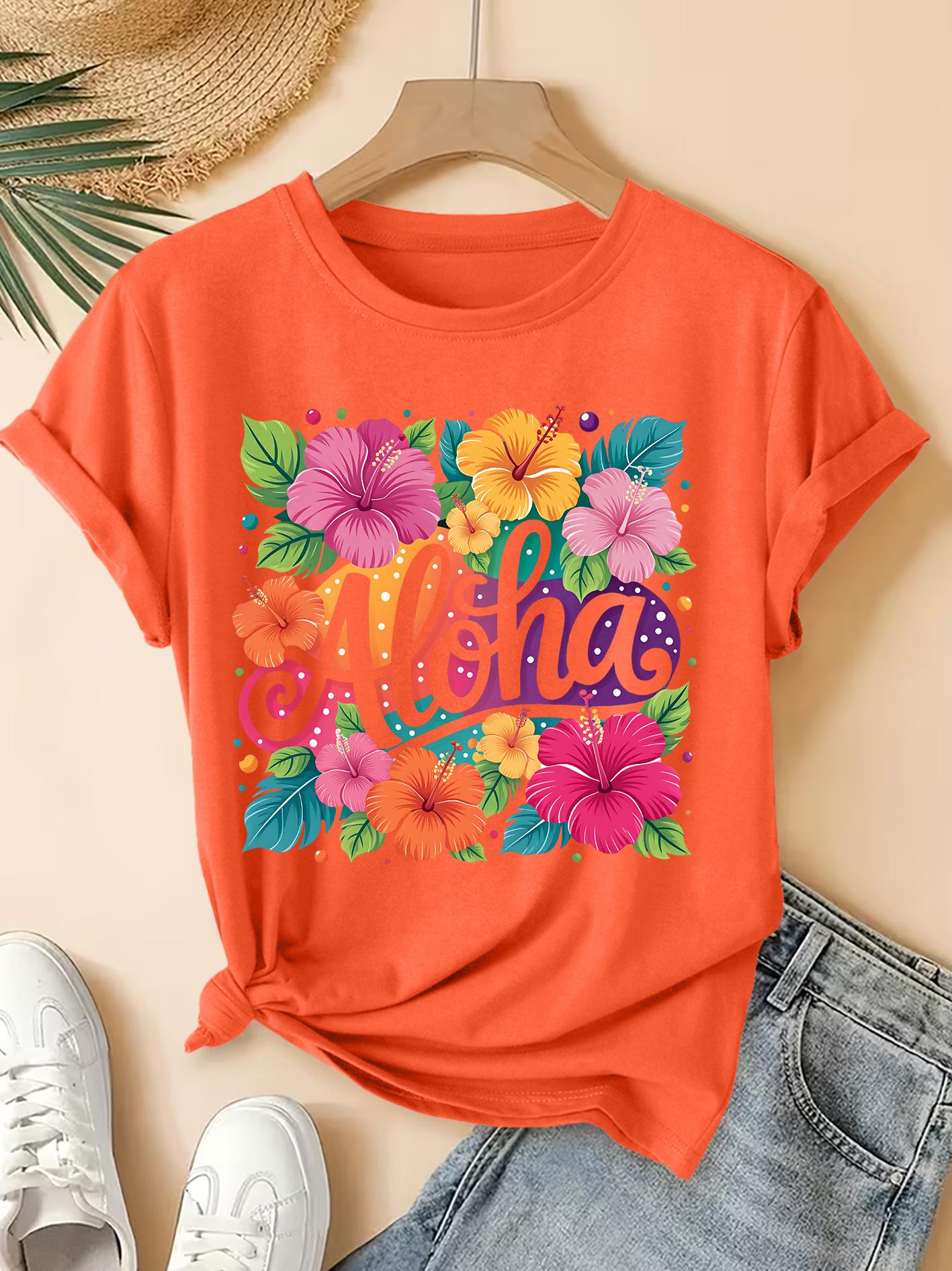 Aloha Tropical Hibiscus Flower Colorful Printed Short-Sleeve Vintage Round-Neck T-Shirt. Fresh Forest Style Loose Top. Elegant Party Fashion for Sprin 3XL дубильна кора
Aloha Tropical Hibiscus Flower Colorful Printed Short-Sleeve Vintage Round-Neck T-Shirt. Fresh Forest Style Loose Top. Elegant Party Fashion for Sprin 3XL дубильна кора