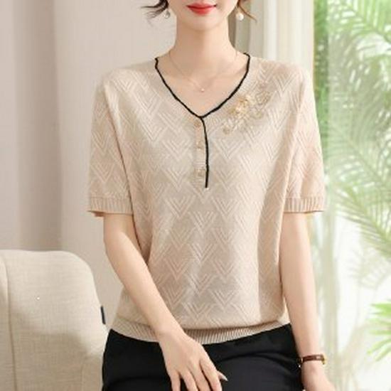 2026 Summer Loose Knit Top for Middle-aged & Elderly Women - Short-sleeved T-shirt 4XL бежевий
2026 Summer Loose Knit Top for Middle-aged & Elderly Women - Short-sleeved T-shirt 4XL бежевий