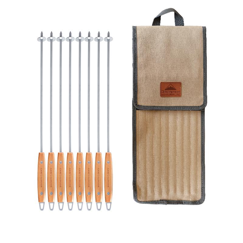 CAMPINGMOON Outdoor Camping Barbecue Storage Bag with 8 Wooden Handles and 304 Stainless Steel Barbecue Flat Skewers
CAMPINGMOON Outdoor Camping Barbecue Storage Bag with 8 Wooden Handles and 304 Stainless Steel Barbecue Flat Skewers