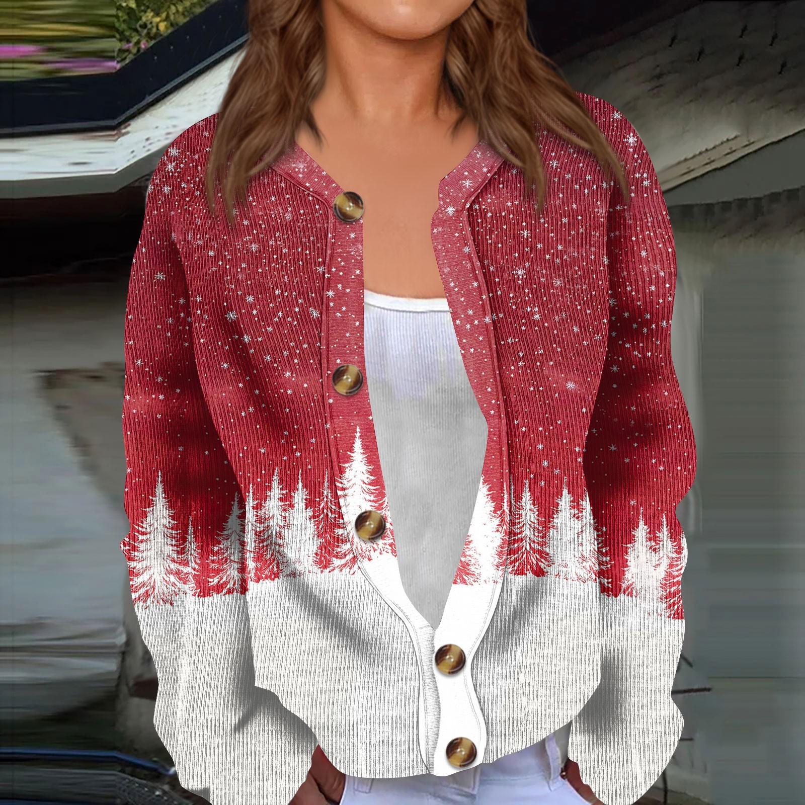 Модный женский рождественский принт с длинным рукавом вязаный кардиган куртка на пуговицах XL белый
Модный женский рождественский принт с длинным рукавом вязаный кардиган куртка на пуговицах XL белый