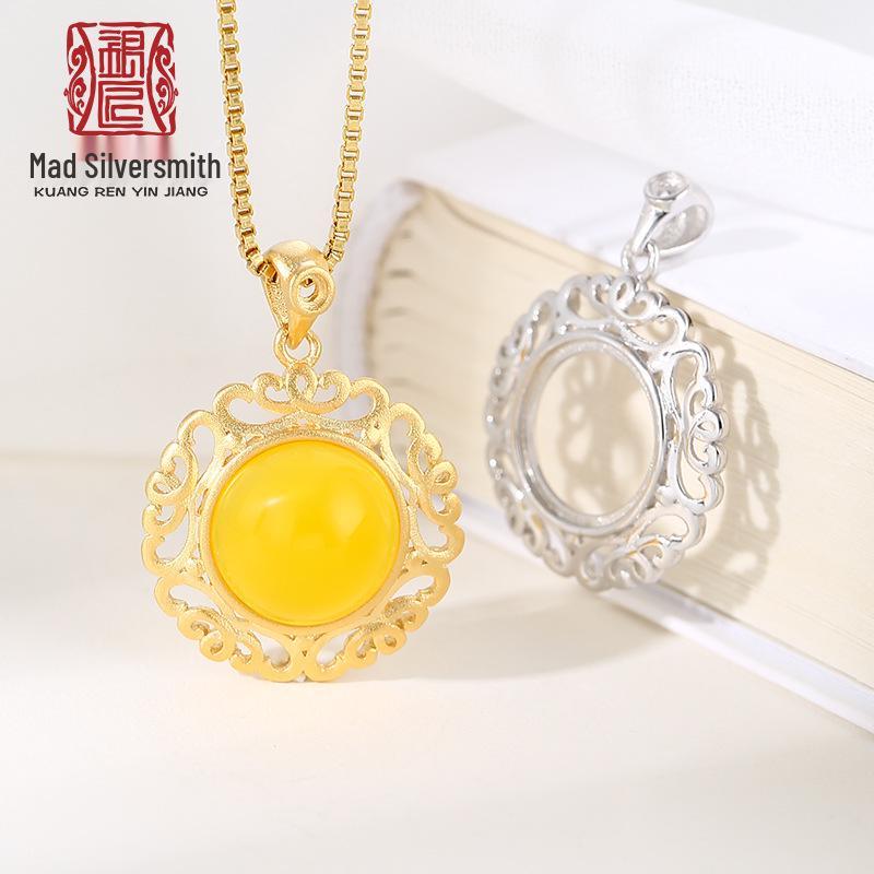 925 Sterling Silver Simple Pendant Setting for Women - DIY Amber Jade Hetian Jade Accessories 925 Silver
925 Sterling Silver Simple Pendant Setting for Women - DIY Amber Jade Hetian Jade Accessories 925 Silver