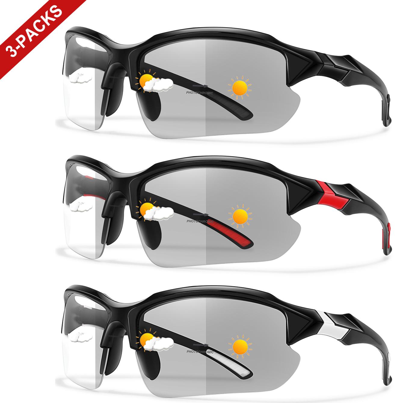 3 Pairs Photochromic Sunglasses For Men And Women Outdoor Sports Daily Hiking Cycling Golf Beach Rectangular Windproof Goggles
3 Pairs Photochromic Sunglasses For Men And Women Outdoor Sports Daily Hiking Cycling Golf Beach Rectangular Windproof Goggles