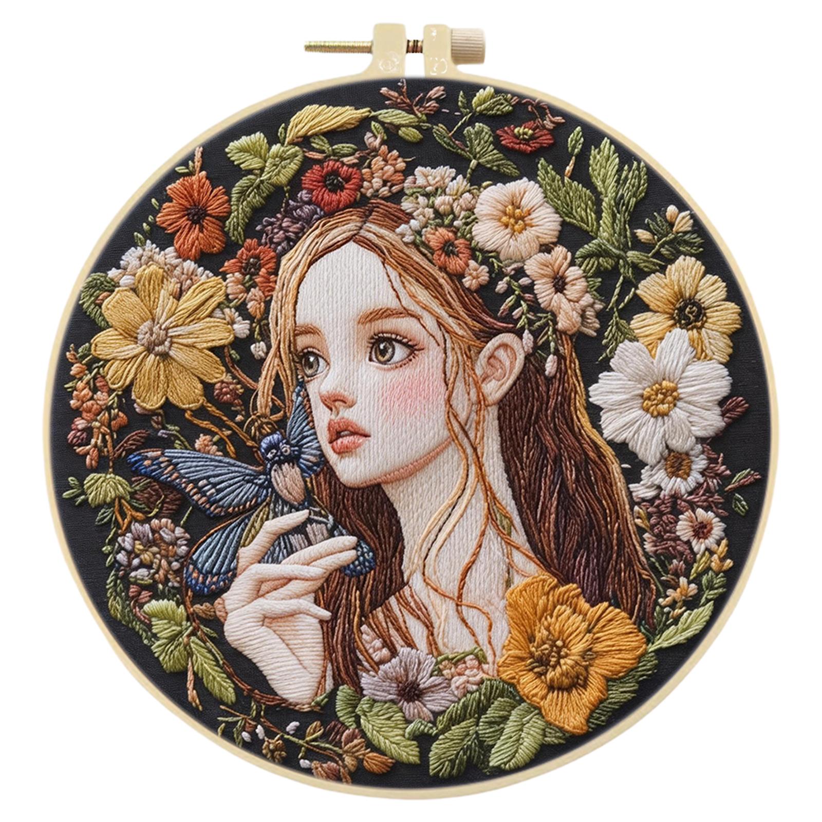 Flower Girl DIY Stamped Embroidery Stitches Practice Kit with Embroidery Hoop Cross Stitch Kit 30x30cm for Beginners Adults
Flower Girl DIY Stamped Embroidery Stitches Practice Kit with Embroidery Hoop Cross Stitch Kit 30x30cm for Beginners Adults