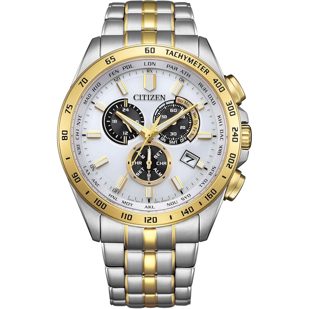 Citizen Eco-Drive CB5874-65A Men s Analog Watch with Chronograph, Waterproof, Sapphire Glass, Silver and Gold
Citizen Eco-Drive CB5874-65A Men s Analog Watch with Chronograph, Waterproof, Sapphire Glass, Silver and Gold