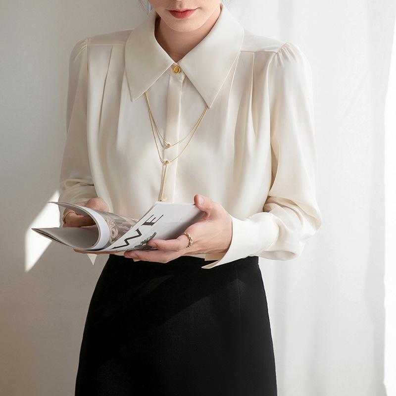 Women s 2025 Spring Satin Long-Sleeve French Drape Shirt for Professional Interviews M брудно-білий
Women s 2025 Spring Satin Long-Sleeve French Drape Shirt for Professional Interviews M брудно-білий