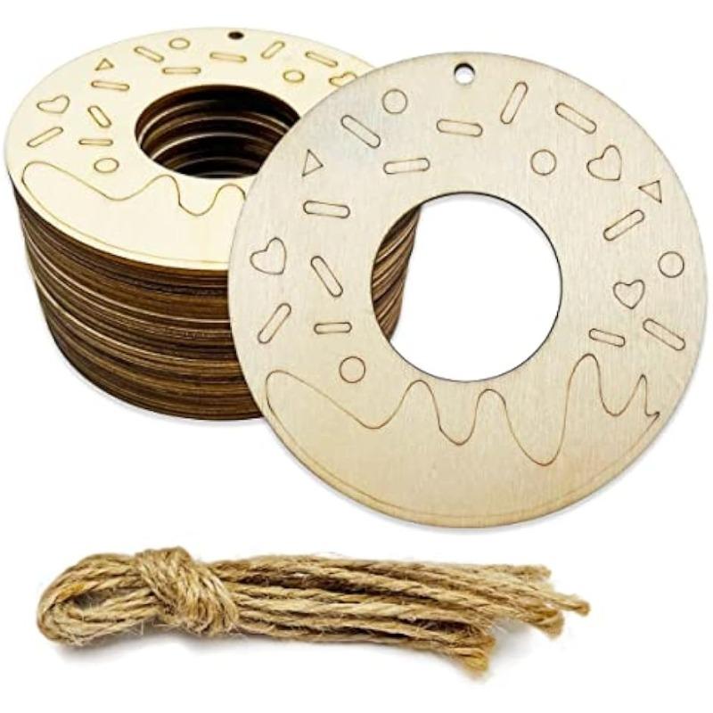 10pcs Unfinished Wood Donuts Wood Cutouts for DIY Crafts Wooden Donuts Shaped Hanging Ornaments with Hole Hemp Ropes Gift Tags 10X10cm
10pcs Unfinished Wood Donuts Wood Cutouts for DIY Crafts Wooden Donuts Shaped Hanging Ornaments with Hole Hemp Ropes Gift Tags 10X10cm