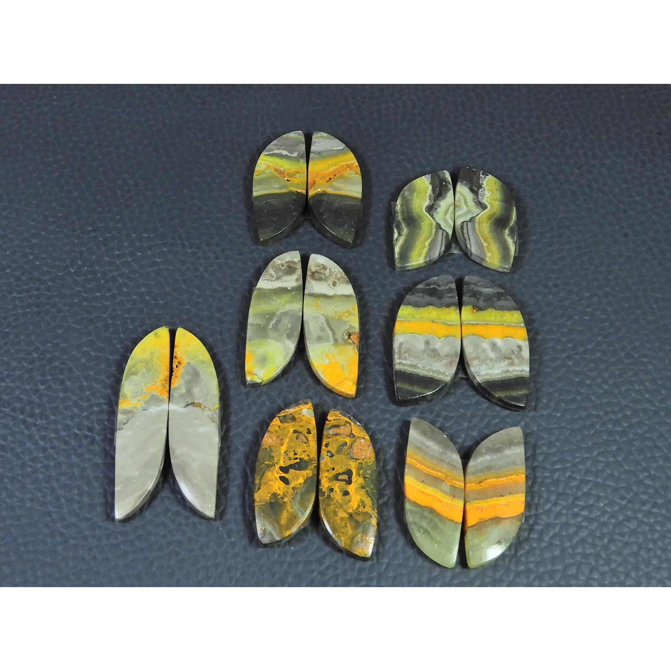 130Cts.Natural Bumble Bee Jasper Matched Pair Fancy Loose Gemstone 7Pair Lot C-2198
130Cts.Natural Bumble Bee Jasper Matched Pair Fancy Loose Gemstone 7Pair Lot C-2198