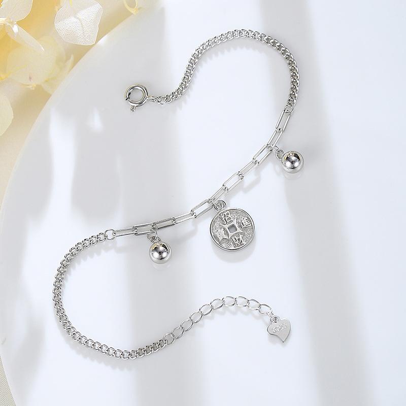 Монеты в стиле ретро для привлечения богатства и сокровищ, браслет из стерлингового серебра 925 пробы, двойные колокольчики, ниша креативного дизайна
Монеты в стиле ретро для привлечения богатства и сокровищ, браслет из стерлингового серебра 925 пробы, двойные колокольчики, ниша креативного дизайна