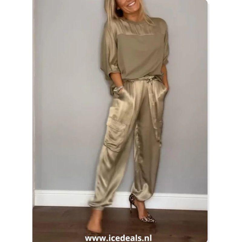 Fashionable Long Pants Set for Women, Loose-Fitting Solid Color Casual Women Pants Long Trousers Lady Gold 3XL
Fashionable Long Pants Set for Women, Loose-Fitting Solid Color Casual Women Pants Long Trousers Lady Gold 3XL