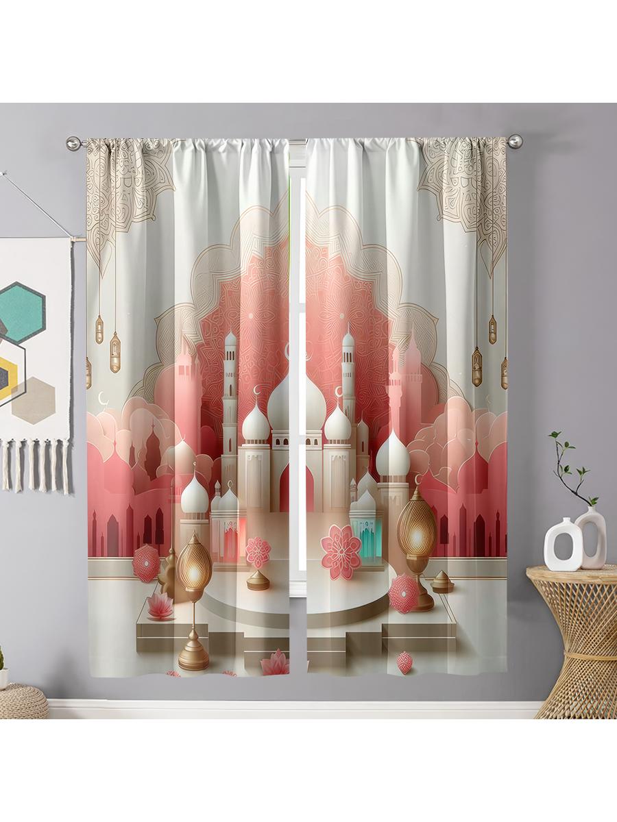 Set Of 2 Eid Al Fitr Pink Gold Theme Pattern Curtains Islamic Style Living Room Bedroom Drawbar Pocket Window Decoration Made Polyester Area Treatment W100*H70(CM)-Hooks&1PCS
Set Of 2 Eid Al Fitr Pink Gold Theme Pattern Curtains Islamic Style Living Room Bedroom Drawbar Pocket Window Decoration Made Polyester Area Treatment W100*H70(CM)-Hooks&1PCS