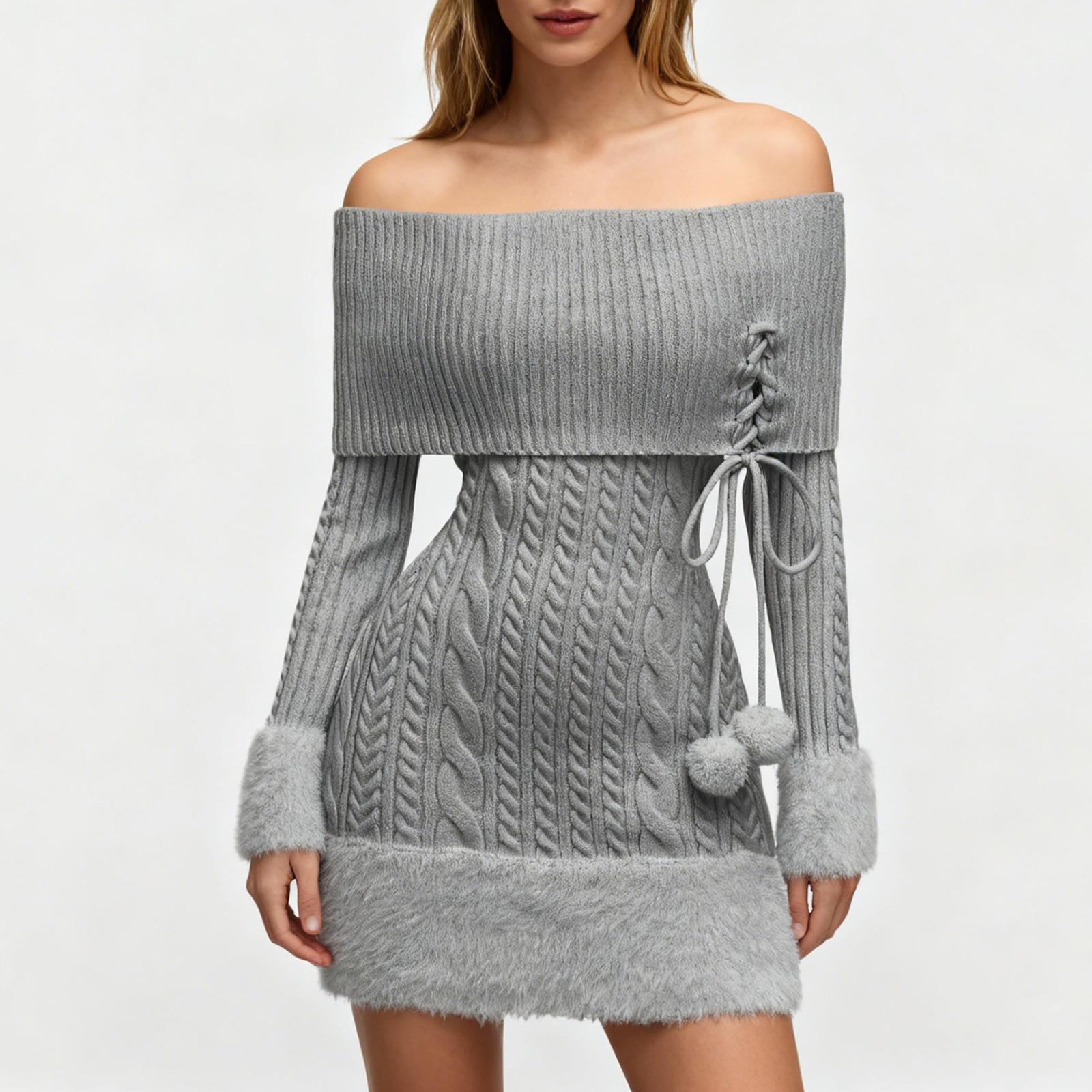 Women s Off-the-Shoulder Knitted Sweater Dress Long Sleeve Fashion Dress XL
Women s Off-the-Shoulder Knitted Sweater Dress Long Sleeve Fashion Dress XL