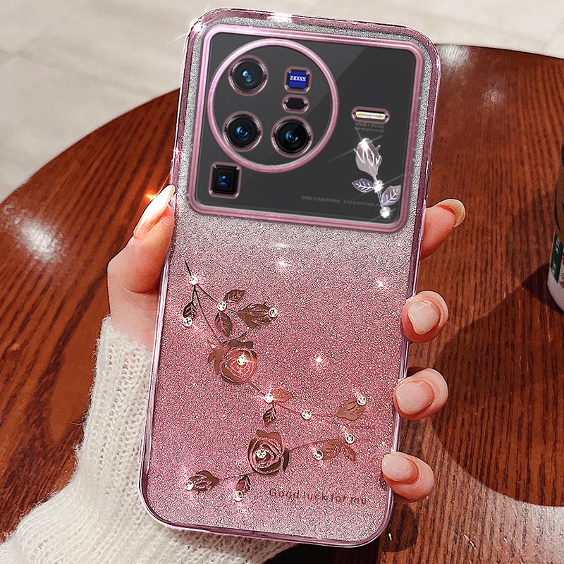 KADEM For vivo X80 Pro 5G Gradient Glitter Powder TPU Protective Cover Stylish Rhinestone Decor Flower Pattern Phone Back Case Rose Gold
KADEM For vivo X80 Pro 5G Gradient Glitter Powder TPU Protective Cover Stylish Rhinestone Decor Flower Pattern Phone Back Case Rose Gold
