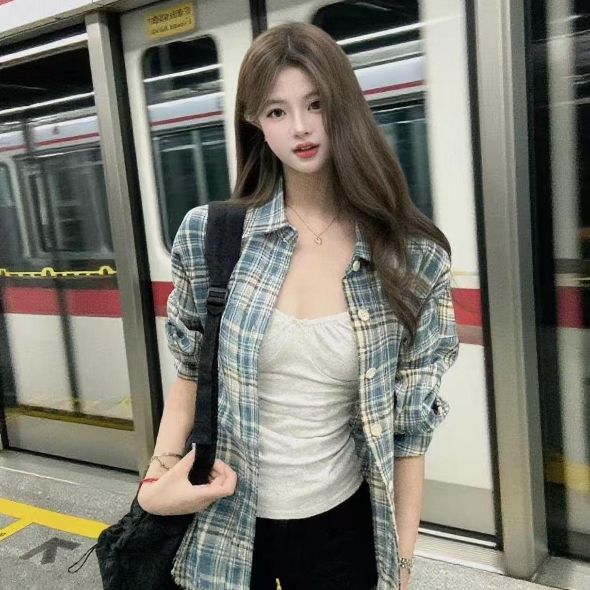 Women s Trendy Plaid Shirt: Spring & Autumn Loose Casual Long-Sleeve Jacket Large синій
Women s Trendy Plaid Shirt: Spring & Autumn Loose Casual Long-Sleeve Jacket Large синій