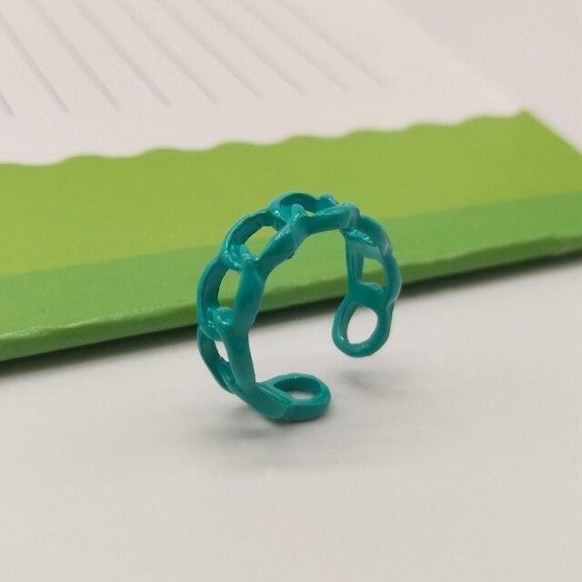 Модные красочные геометрические кубинские цепочки, кольца-цепочки конфетного цвета, нерегулярные кольца для женщин, кольца для вечеринок, ювелирные изделия Resizable
Модные красочные геометрические кубинские цепочки, кольца-цепочки конфетного цвета, нерегулярные кольца для женщин, кольца для вечеринок, ювелирные изделия Resizable