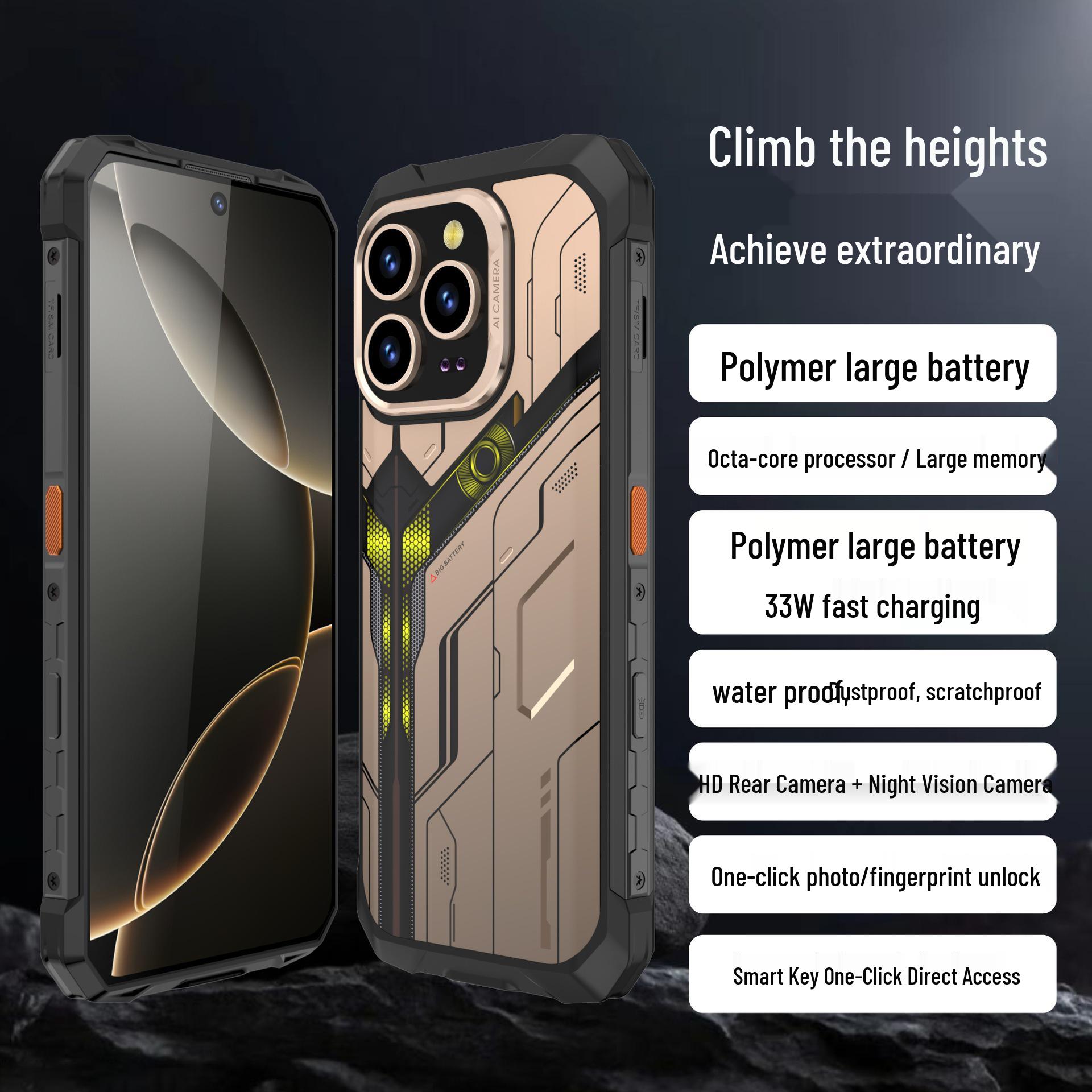 S17Ultra 6.8-inch IP68 Waterproof Smartphone with NFC, Infrared, Drop-Proof Design, and Extended Standby Gold with 1-year Warranty
S17Ultra 6.8-inch IP68 Waterproof Smartphone with NFC, Infrared, Drop-Proof Design, and Extended Standby Gold with 1-year Warranty