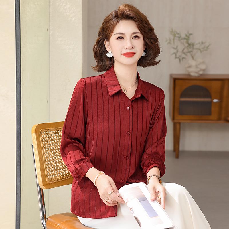 Stylish Striped Seven-Sleeve Blouse for Middle-Aged Moms - Trendy, Slimming Cardigan Shirt XL (recommended for 45-52.5 kg) вина червоного кольору
Stylish Striped Seven-Sleeve Blouse for Middle-Aged Moms - Trendy, Slimming Cardigan Shirt XL (recommended for 45-52.5 kg) вина червоного кольору