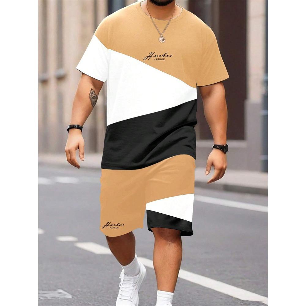 Летняя футболка с монограммой в стиле пэчворк для мужчин с круглым вырезом и короткими рукавами, шорты на шнурке, спортивный костюм для уличной фотографии 6XL
Летняя футболка с монограммой в стиле пэчворк для мужчин с круглым вырезом и короткими рукавами, шорты на шнурке, спортивный костюм для уличной фотографии 6XL