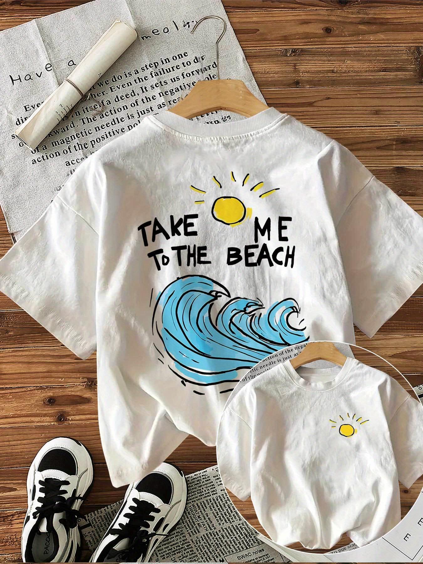 Womens Casual Short Sleeve Crew Neck TShirt Double Sided Beach Graphic Print with Take Me To The Beach Sun Design Clothing S
Womens Casual Short Sleeve Crew Neck TShirt Double Sided Beach Graphic Print with Take Me To The Beach Sun Design Clothing S