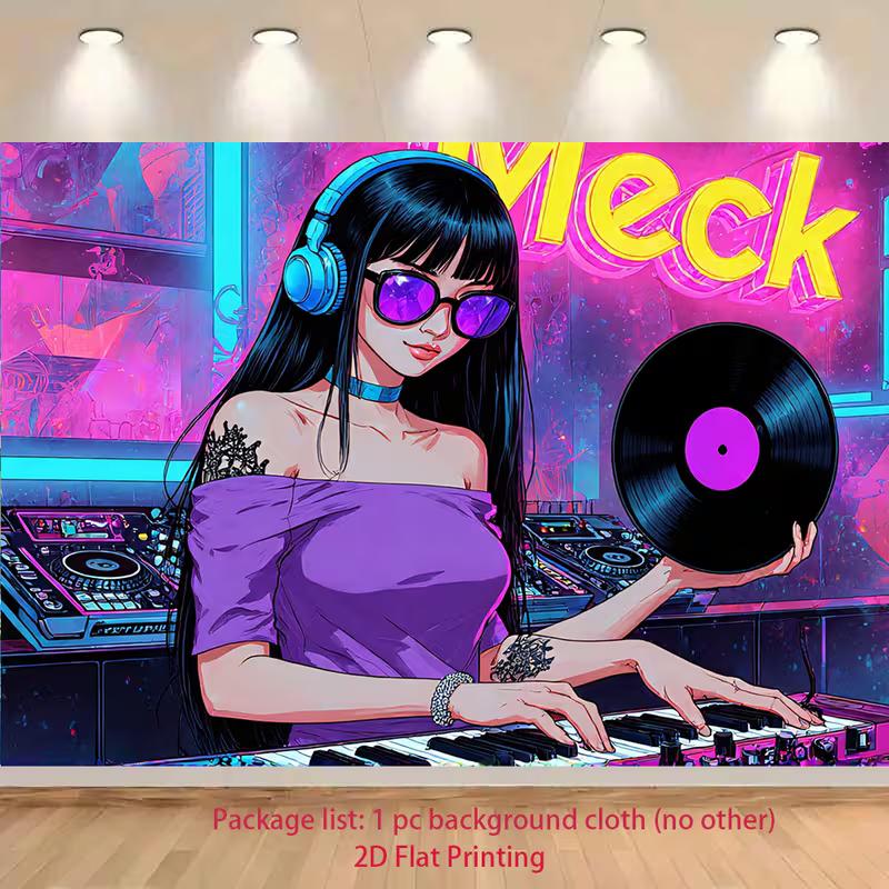 2D Vaporwave Themed Tapestry, DJ Girl in Music Studio with Pink & Blue Neon Lights 47.2x31.5inch/120*80cm
2D Vaporwave Themed Tapestry, DJ Girl in Music Studio with Pink & Blue Neon Lights 47.2x31.5inch/120*80cm