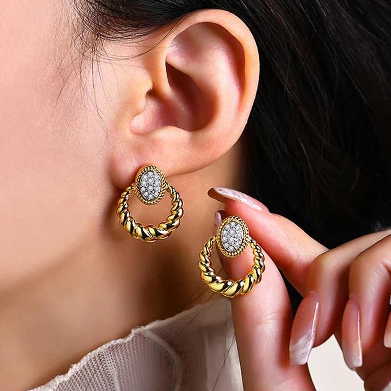 CAOSHI Versatile Luxury Piercing Earrings for Women Sparkling Cubic Zirconia Gold Color Wedding Engagement Elegant Accessories
CAOSHI Versatile Luxury Piercing Earrings for Women Sparkling Cubic Zirconia Gold Color Wedding Engagement Elegant Accessories