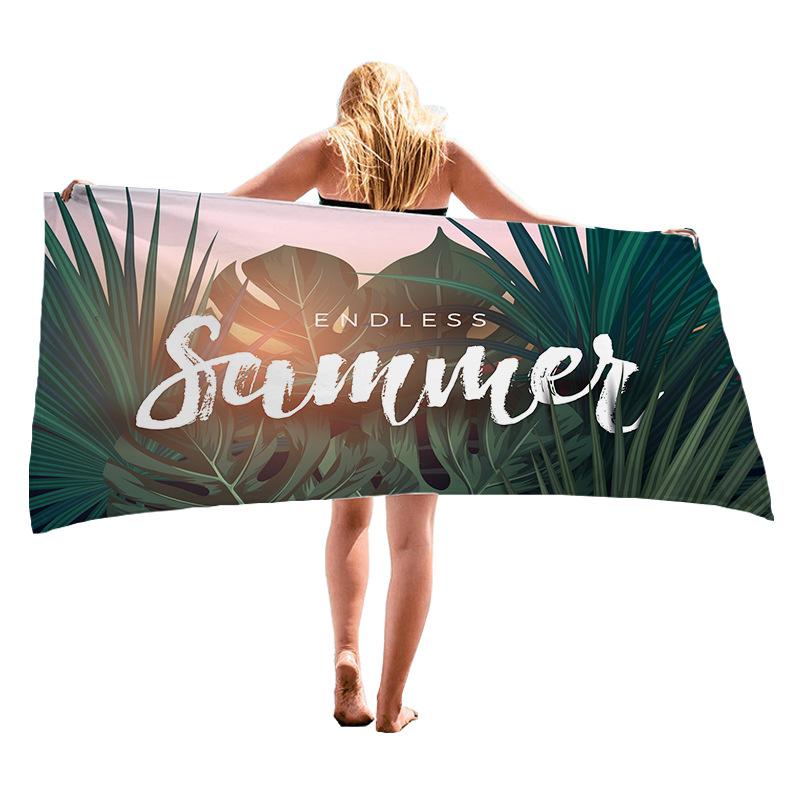 Tropical plants with letters digital-printed polyester Superfine fiber double-sided fleece Beach vacation bath towel beach towel W40*H60(CM)
Tropical plants with letters digital-printed polyester Superfine fiber double-sided fleece Beach vacation bath towel beach towel W40*H60(CM)
