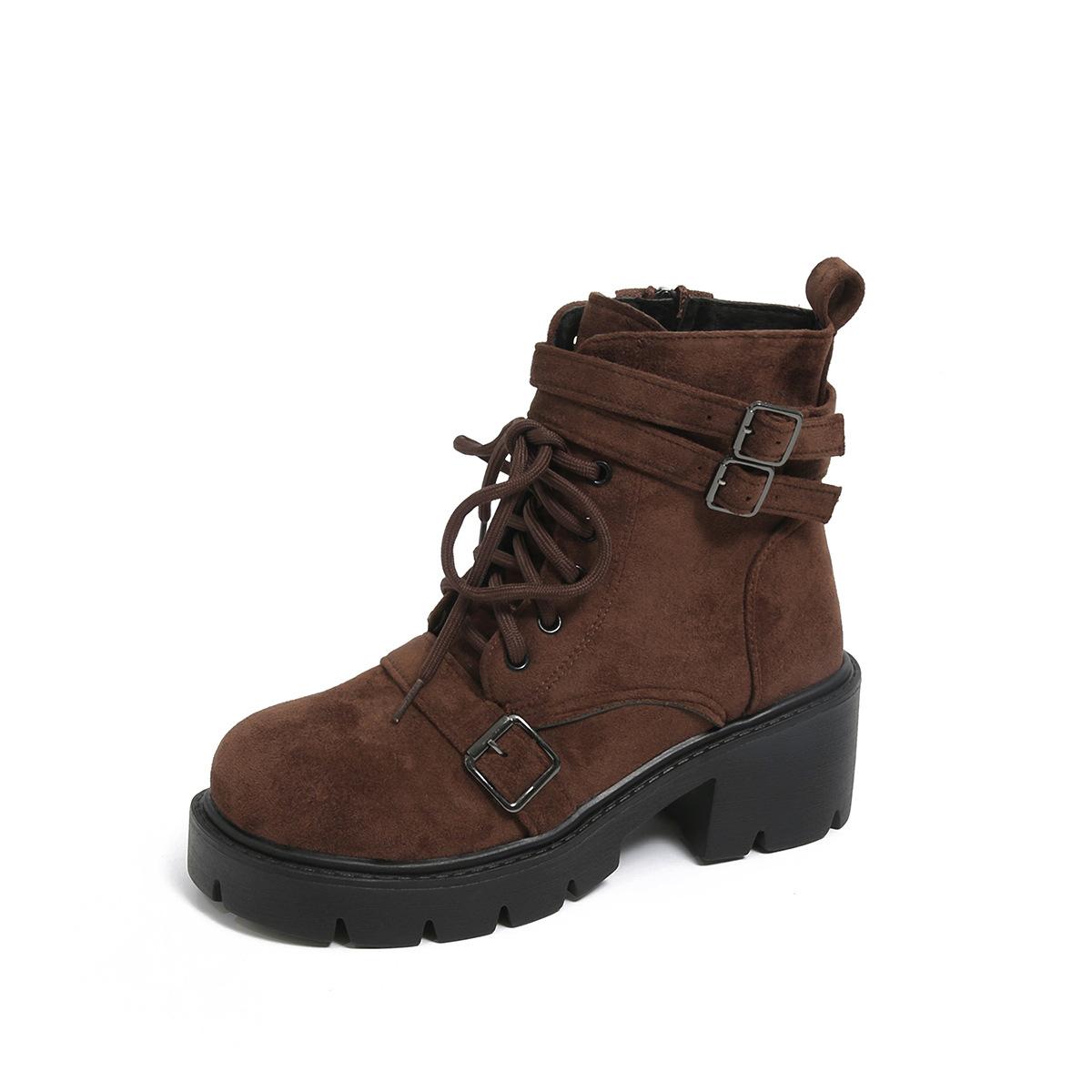 New Round Toe Belt Buckle High Heel Ankle Boots Brown Plus Size 35-43 Autumn Suede Vintage Boots for Women Fashion Casual Shoes 43 кавовий
New Round Toe Belt Buckle High Heel Ankle Boots Brown Plus Size 35-43 Autumn Suede Vintage Boots for Women Fashion Casual Shoes 43 кавовий