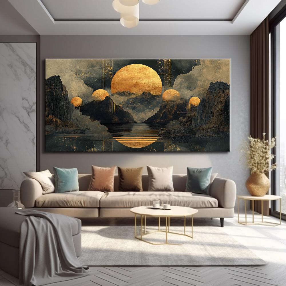 Golden Moonscape Abstract Canvas Wall Art Frameless, High-Quality Print for Living Room, Bedroom, Office, Retro Wall Decor 20x40cm No Framed
Golden Moonscape Abstract Canvas Wall Art Frameless, High-Quality Print for Living Room, Bedroom, Office, Retro Wall Decor 20x40cm No Framed