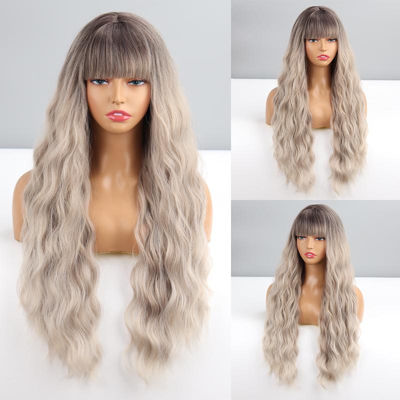 LISI HAIR Коричневый с светлыми бликами Цвет омбре Длинный волнистый парик с челкой Синтетическое волокно Женская повседневная одежда Косплей Волнистый парик
LISI HAIR Коричневый с светлыми бликами Цвет омбре Длинный волнистый парик с челкой Синтетическое волокно Женская повседневная одежда Косплей Волнистый парик