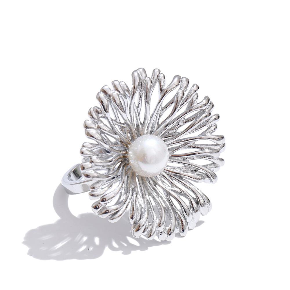 Yhpup Trendy Stainless Steel Pearl Flower Adjustable Ring Gold & Platinum Plated Stylish Unique Finger Jewelry Accessories Gift resizable
Yhpup Trendy Stainless Steel Pearl Flower Adjustable Ring Gold & Platinum Plated Stylish Unique Finger Jewelry Accessories Gift resizable