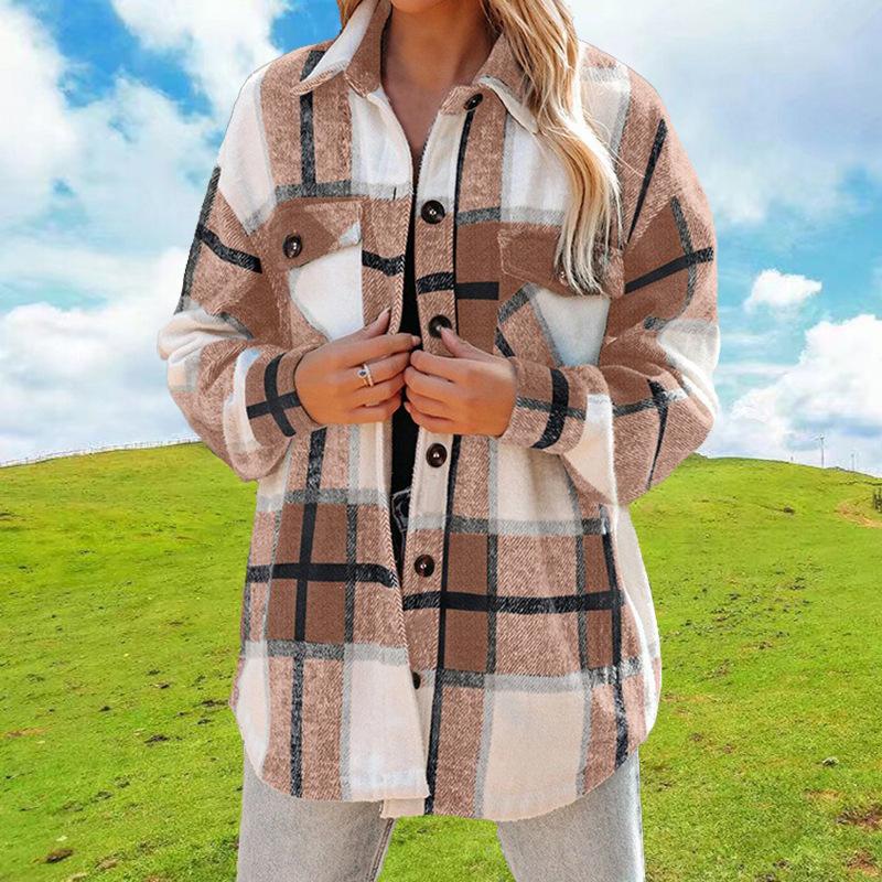 Women Plaid Button Up Shacket With Pockets Oversized Flannel Shirt Jacket S хаки
Women Plaid Button Up Shacket With Pockets Oversized Flannel Shirt Jacket S хаки