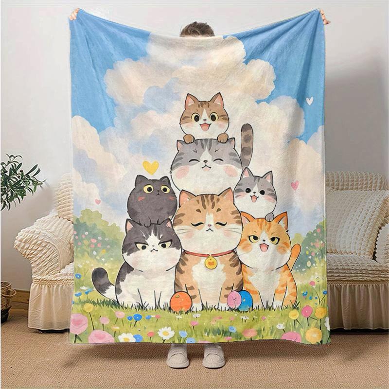 1pc Seven Happy Cats Blanket Soft Throw for Home Decor, Gift Idea, Living Room, Travel, Camping, Car Blankets 80x120cm
1pc Seven Happy Cats Blanket Soft Throw for Home Decor, Gift Idea, Living Room, Travel, Camping, Car Blankets 80x120cm
