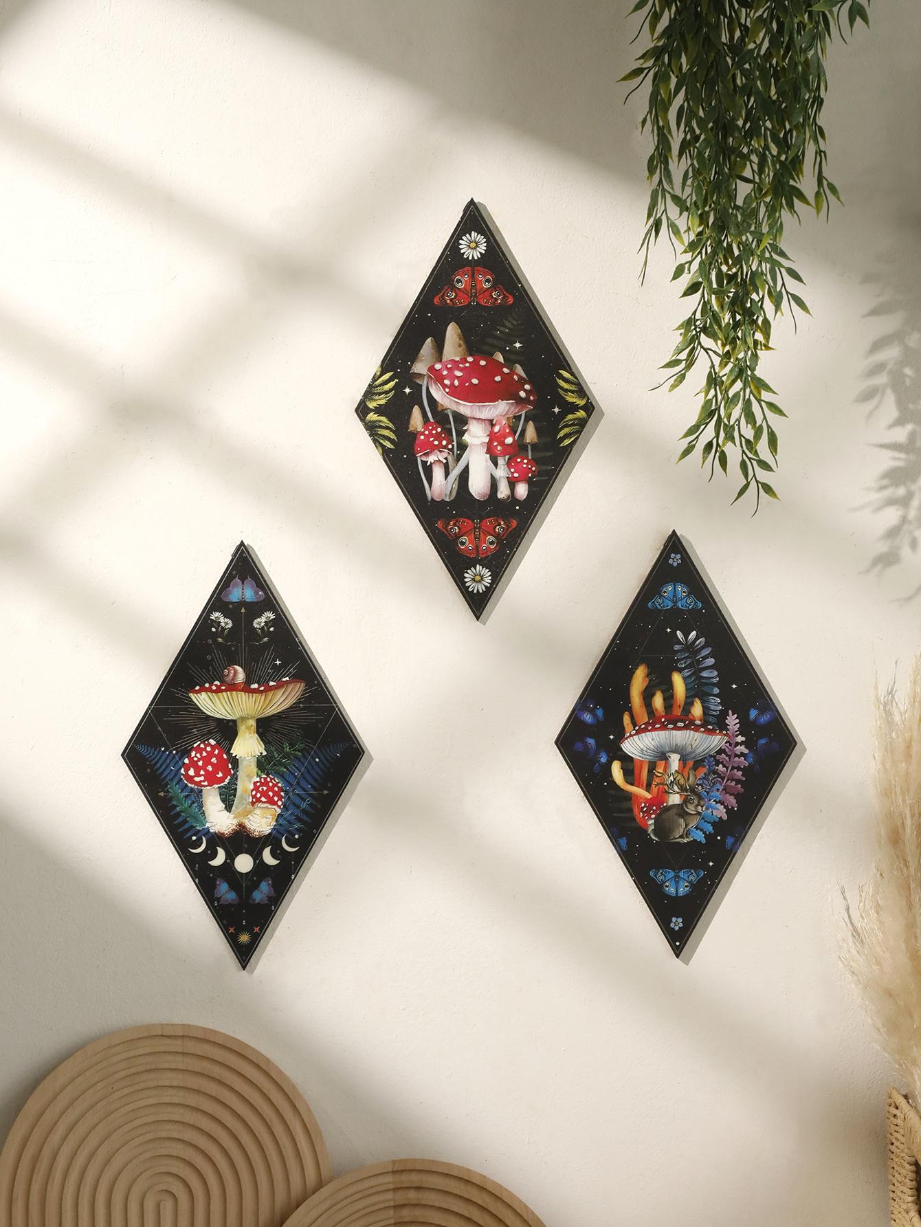Mushroom Pattern Wooden Wall Hanging Rhomboid Wall Decor Boho Home Decoration Witch Decor Room Art Decors Aesthetic Crafts Gift
Mushroom Pattern Wooden Wall Hanging Rhomboid Wall Decor Boho Home Decoration Witch Decor Room Art Decors Aesthetic Crafts Gift