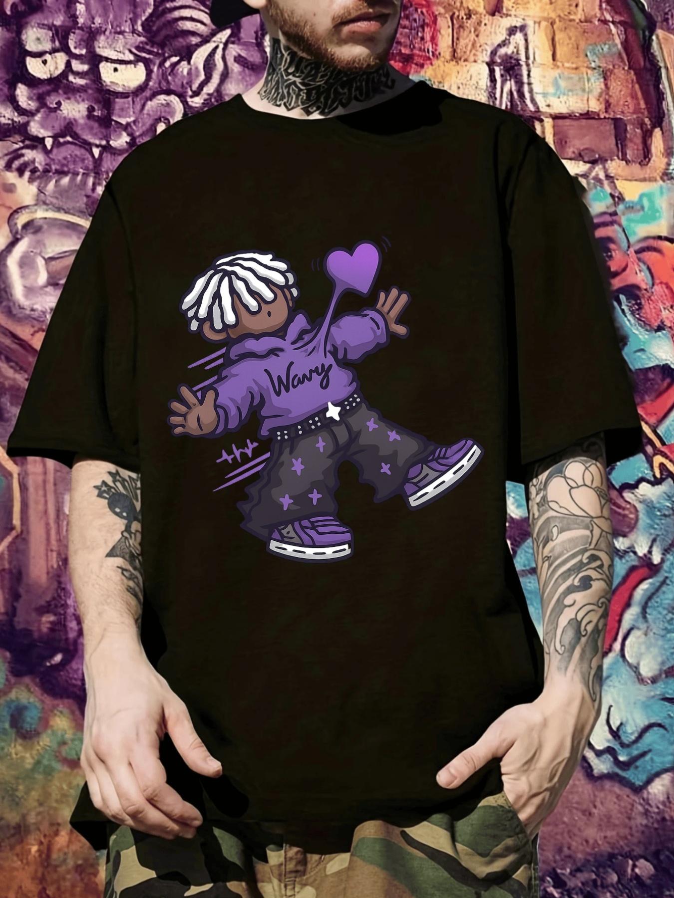 Hip-Hop Style Graphic T-shirt - Purple Cartoon Print with Wanna Be a King Design XXL
Hip-Hop Style Graphic T-shirt - Purple Cartoon Print with Wanna Be a King Design XXL