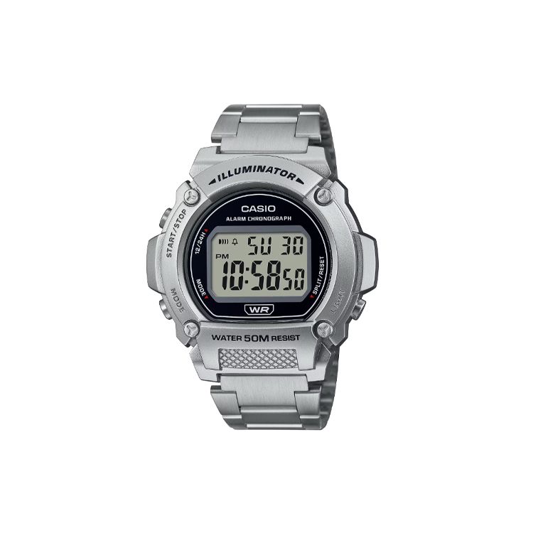 Casio Digital Quartz Watch Stainless Steel Band Men watches Black W-219HD-1AV Black Dial
Casio Digital Quartz Watch Stainless Steel Band Men watches Black W-219HD-1AV Black Dial
