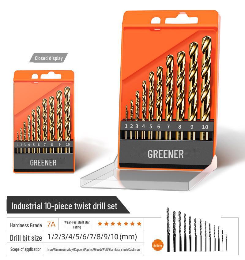 Набор спиральных сверл Green Forest Cobalt Tungsten для ручных дрелей Industrial 10-piece set, 13 twist drills
Набор спиральных сверл Green Forest Cobalt Tungsten для ручных дрелей Industrial 10-piece set, 13 twist drills