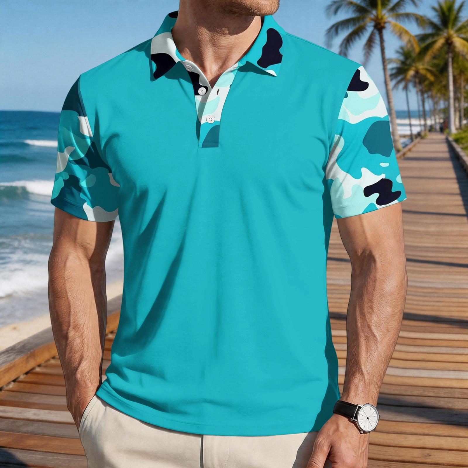 Men s Loose Fit Casual Polo Shirt Camouflage Color Block Print Short Sleeve Breathable Lightweight Summer Top L
Men s Loose Fit Casual Polo Shirt Camouflage Color Block Print Short Sleeve Breathable Lightweight Summer Top L