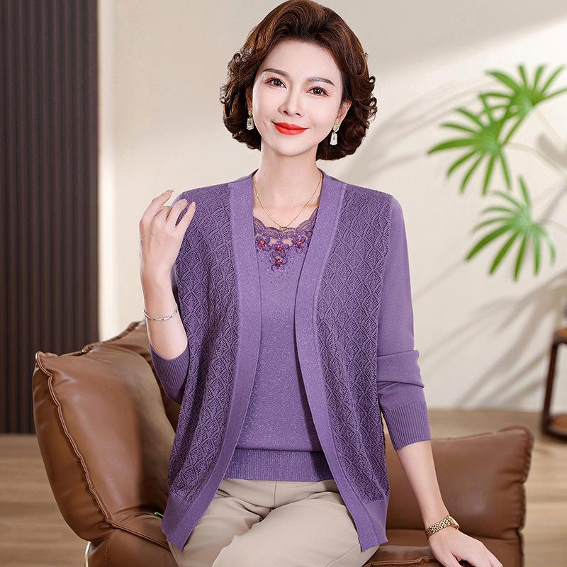 Elegant Spring Two-Piece Knit Cardigan Set for Women 50+ - 2026 New Style 2XL (110-125 jin) фіолетовий
Elegant Spring Two-Piece Knit Cardigan Set for Women 50+ - 2026 New Style 2XL (110-125 jin) фіолетовий