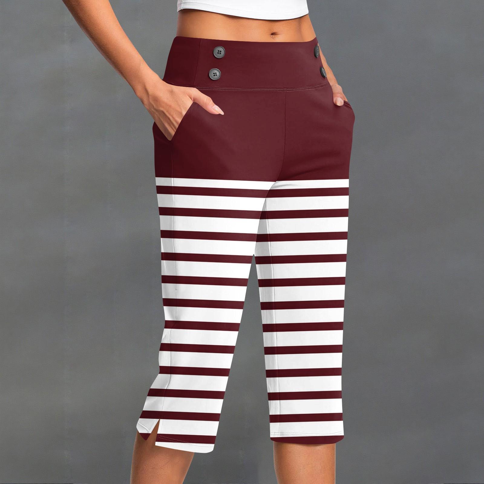 Женские модные полосатые брюки с пуговицами и карманами, с разрезом, с высокой посадкой, спортивные, для йоги, повседневные, укороченные XL винный
Женские модные полосатые брюки с пуговицами и карманами, с разрезом, с высокой посадкой, спортивные, для йоги, повседневные, укороченные XL винный