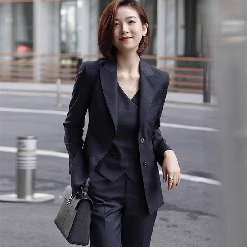 Spring & Fall Small Sized Man s Wear Business Temperament Suit Suit Fancy Fried Street Black Suit Outwear Women s Three-Piece Suit Black (suit + vest + pants) S
Spring & Fall Small Sized Man s Wear Business Temperament Suit Suit Fancy Fried Street Black Suit Outwear Women s Three-Piece Suit Black (suit + vest + pants) S