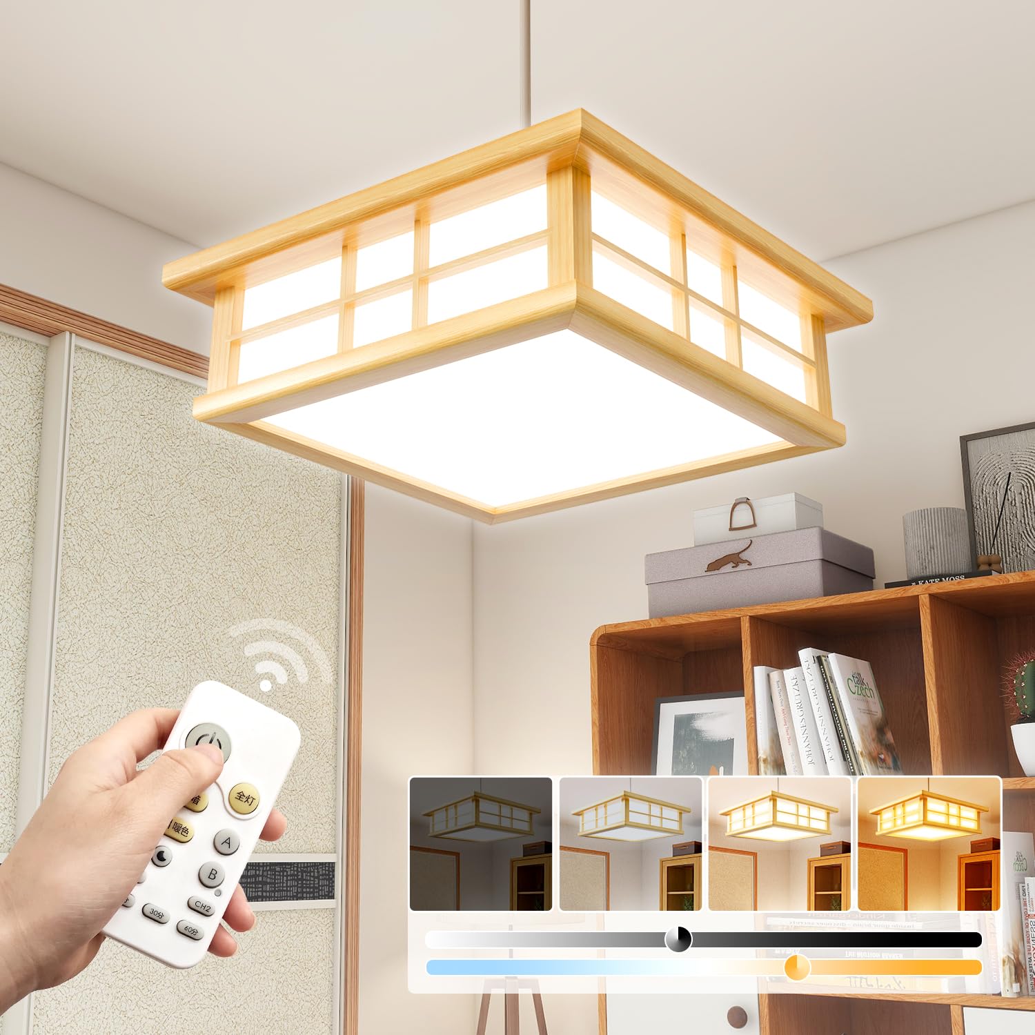 Soukai LED Ceiling Light 6 Tatami Japanese Style Color Dimming with Remote Control LED Ceiling Light 28W 3200lm Lighting Fixture Bean Ball Night Light
Soukai LED Ceiling Light 6 Tatami Japanese Style Color Dimming with Remote Control LED Ceiling Light 28W 3200lm Lighting Fixture Bean Ball Night Light