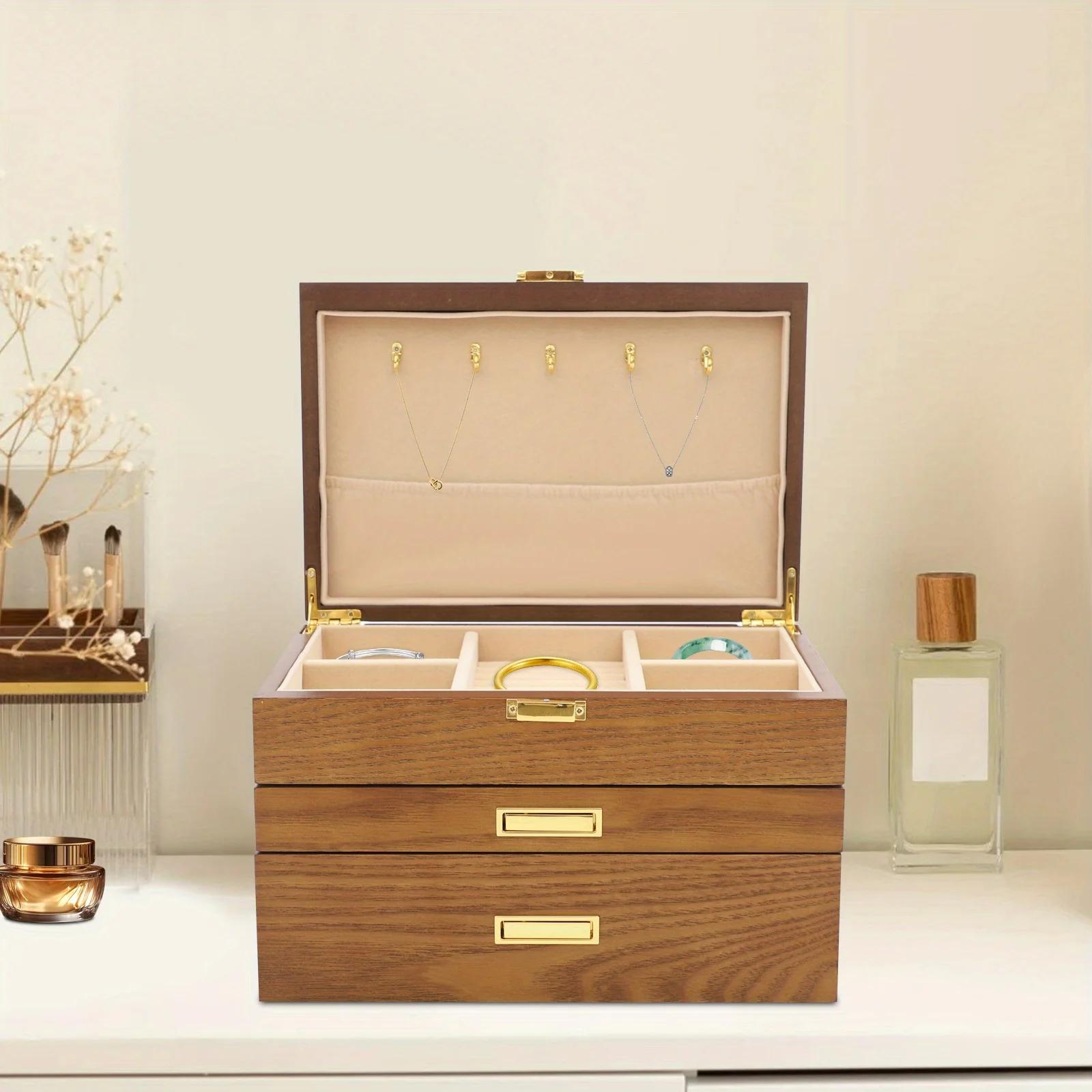 3-layer jewelry box - brown, , high-quality, ideal gift, easy to clean, United States
3-layer jewelry box - brown, , high-quality, ideal gift, easy to clean, United States