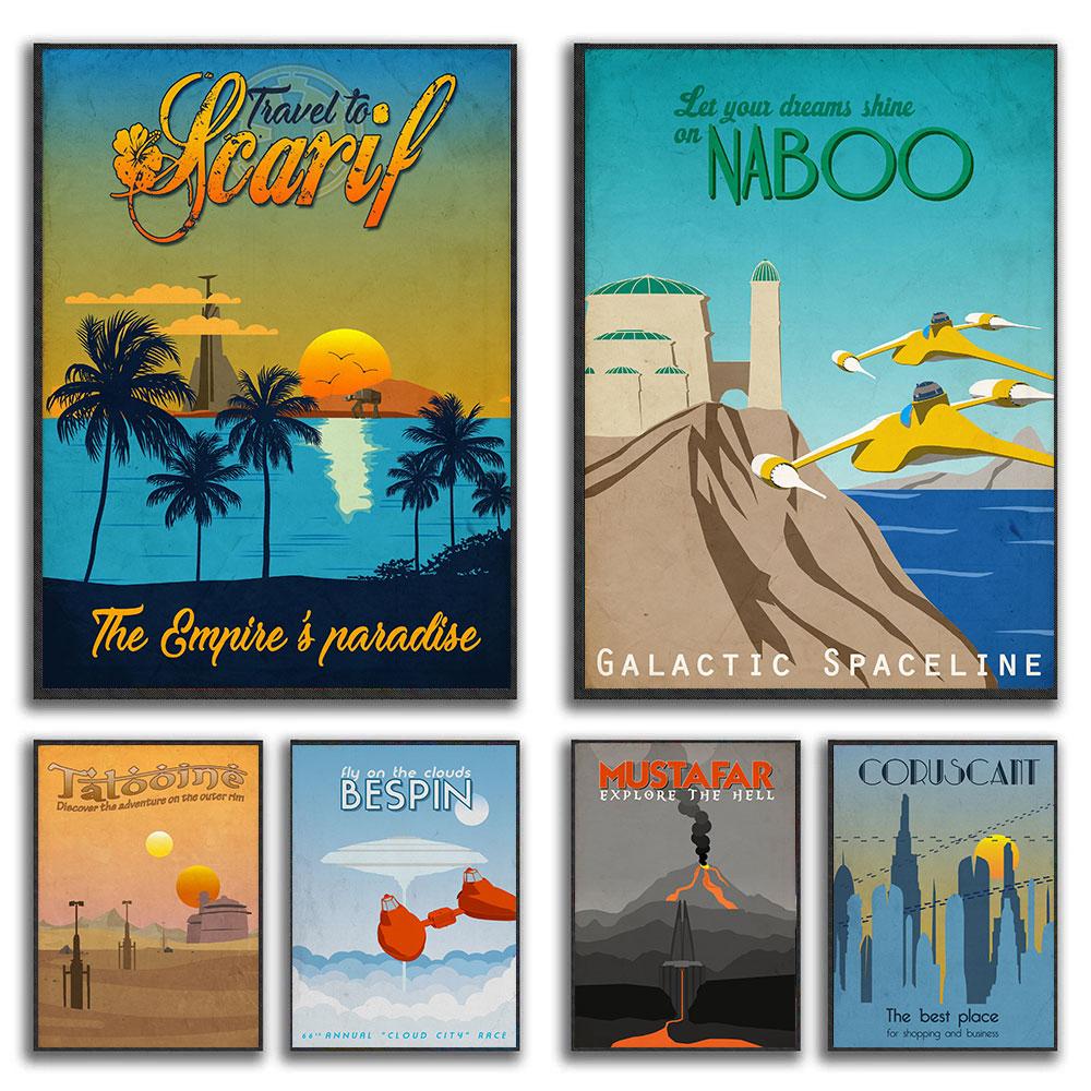 Bespin Travel Vintage Naboo Poster Star 6 Set Canvas Painting Posters And Prints Mustafar Pictures For Home Room Decoration Gift 
Bespin Travel Vintage Naboo Poster Star 6 Set Canvas Painting Posters And Prints Mustafar Pictures For Home Room Decoration Gift