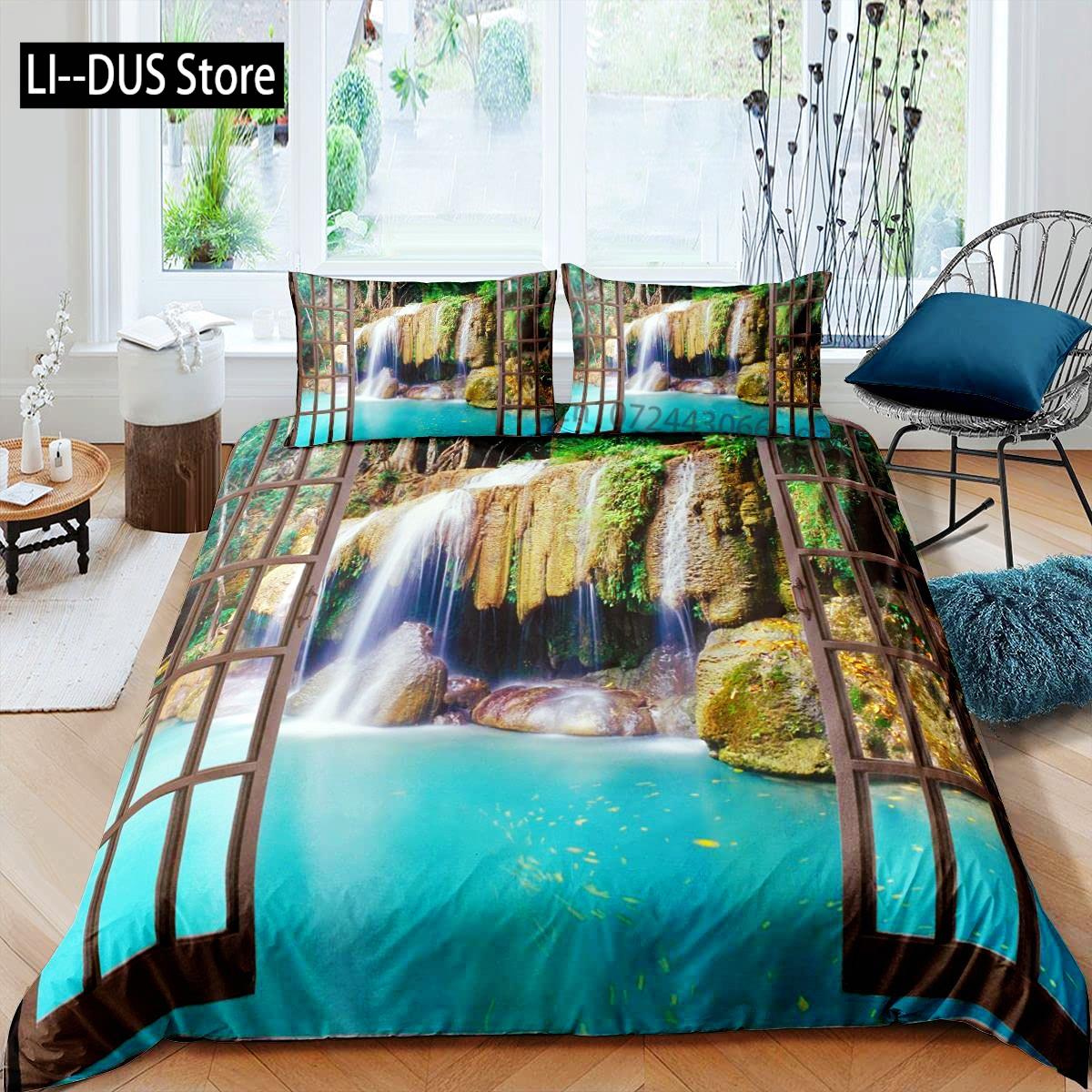 Comforter Nature Waterfall Flowing Decorative 3 Piece Bedding Set With 2 Pillow Shams Queen Full Size Fern Green Blue Comforter (quilt)-EU Single(135*200cm)3pcs
Comforter Nature Waterfall Flowing Decorative 3 Piece Bedding Set With 2 Pillow Shams Queen Full Size Fern Green Blue Comforter (quilt)-EU Single(135*200cm)3pcs